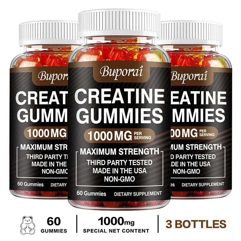 Glean- Creatine Monohydrate Gummies Boost Energy, Build Muscle Mass, and Improve Athletic Performance