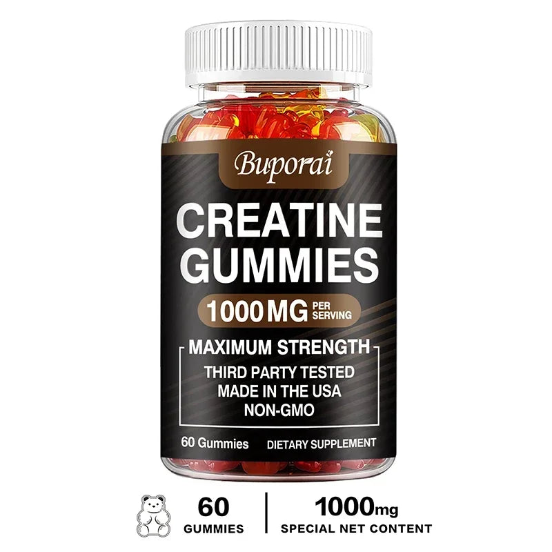 Glean- Creatine Monohydrate Gummies Boost Energy, Build Muscle Mass, and Improve Athletic Performance
