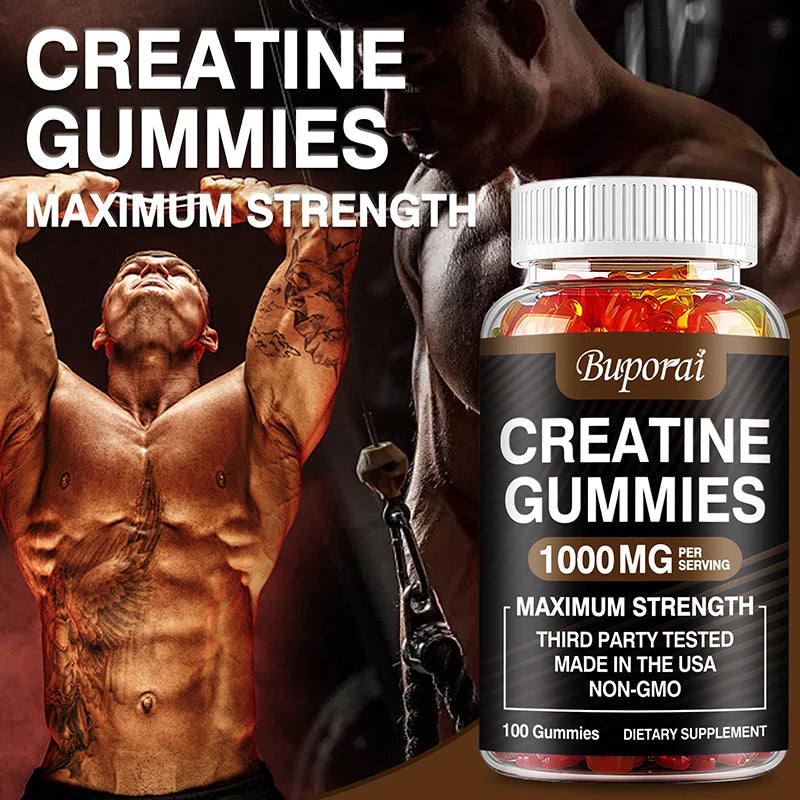 Glean- Creatine Monohydrate Gummies Boost Energy, Build Muscle Mass, and Improve Athletic Performance