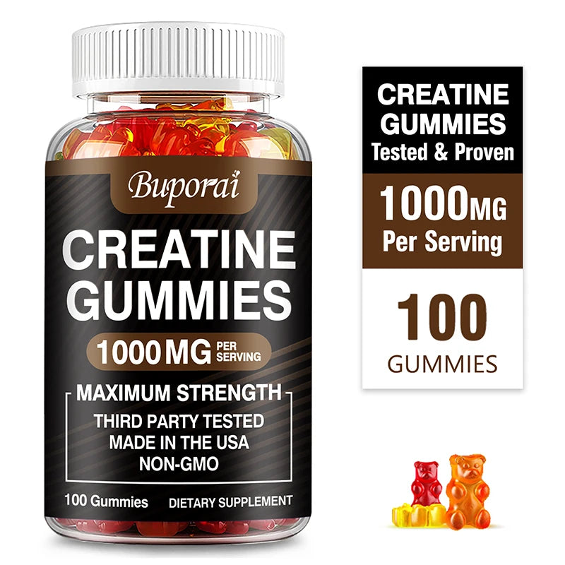 Glean- Creatine Monohydrate Gummies Boost Energy, Build Muscle Mass, and Improve Athletic Performance